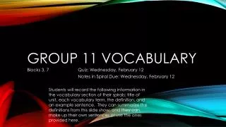 Group 11 Vocabulary
