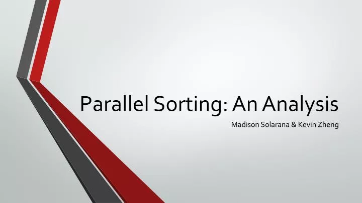 parallel sorting an analysis