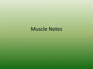 Muscle Notes