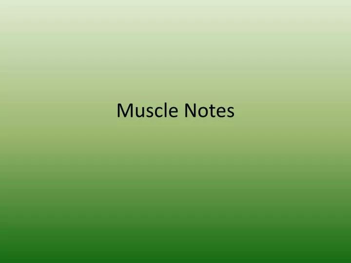 muscle notes