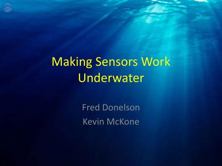 making sensors work underwater