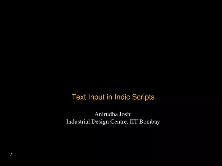 text input in indic scripts