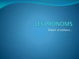 les pronoms