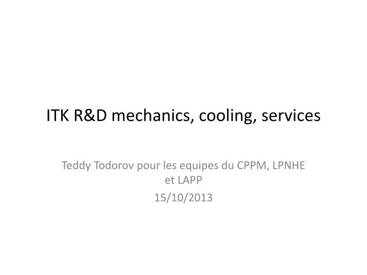 itk r d mechanics cooling services
