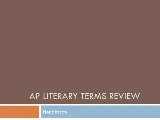 AP Literary Terms review