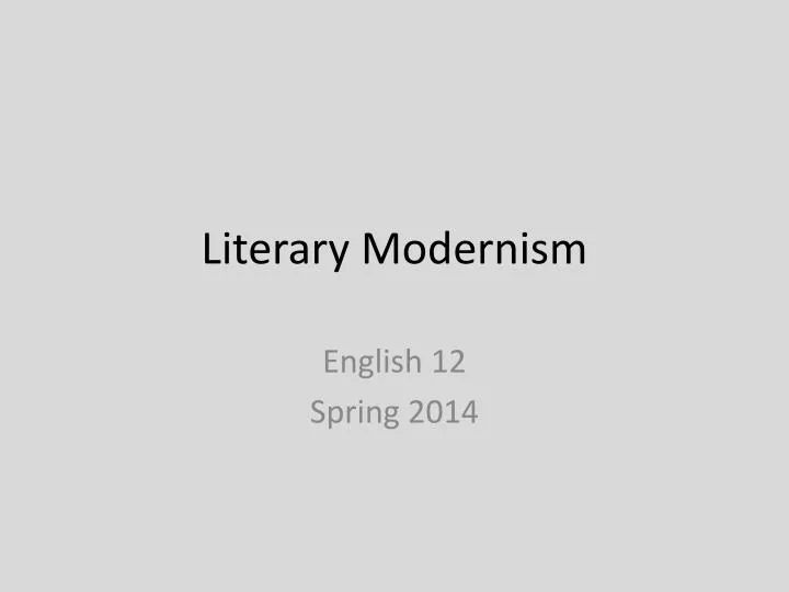 literary modernism