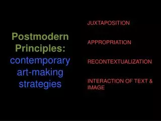 Postmodern Principles: contemporary art-making strategies