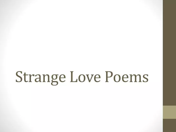 strange love poems