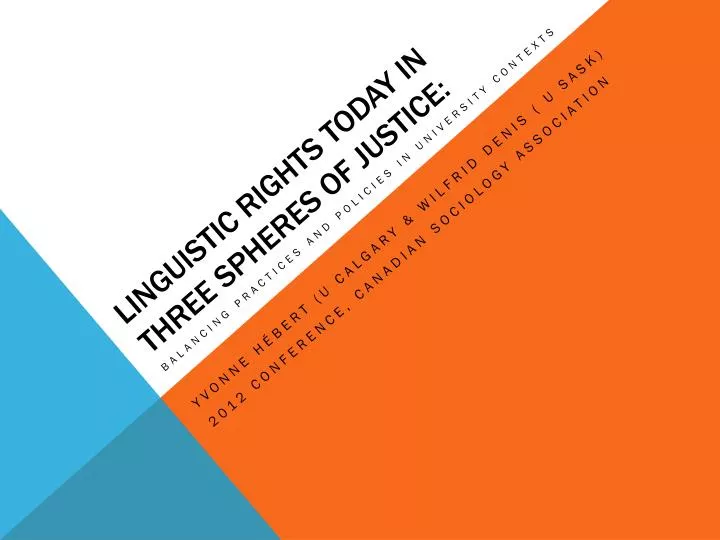 linguistic rights today in three spheres of justice