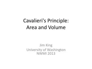 Cavalieri's Principle: Area and Volume