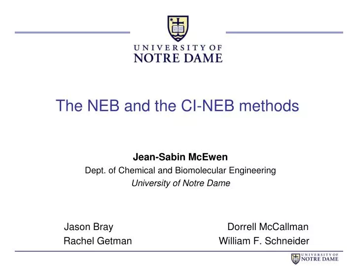 the neb and the ci neb methods