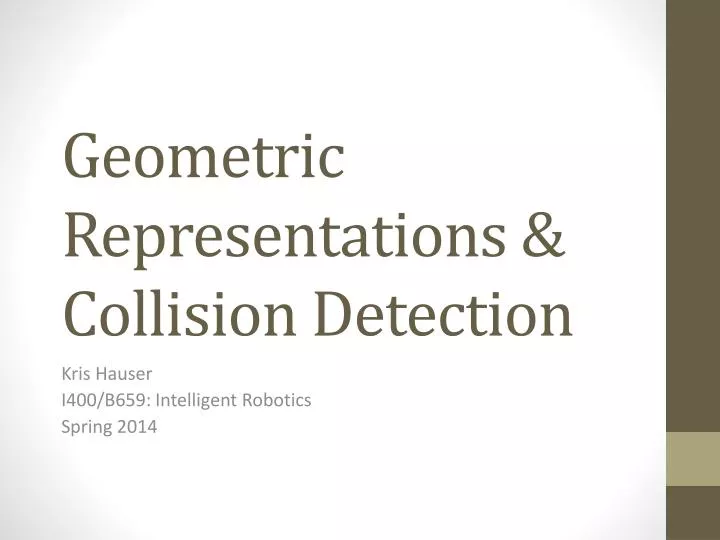 geometric representations collision detection