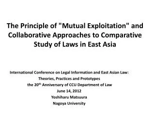 International Conference on Legal Information and East Asian Law: