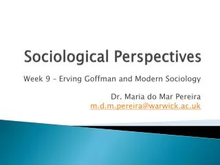 Sociological Perspectives