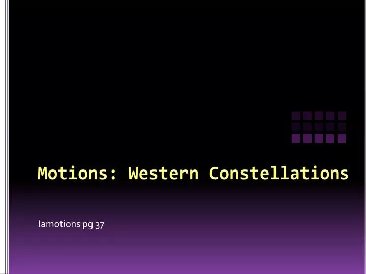 motions western constellations