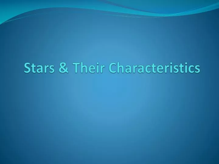 stars their characteristics