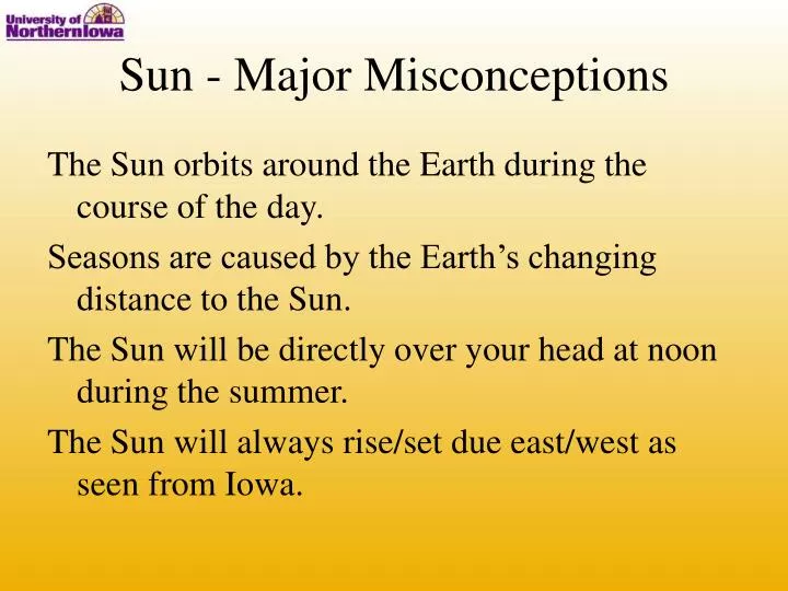 sun major misconceptions
