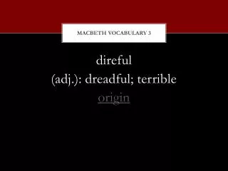 Macbeth vocabulary 3