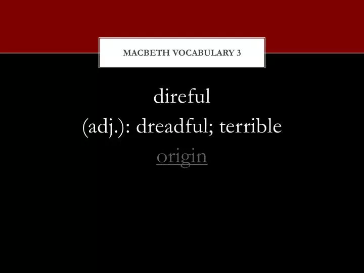 macbeth vocabulary 3