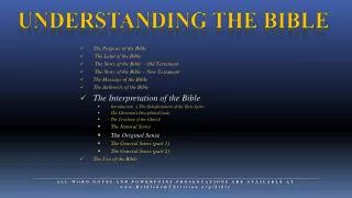 Understanding The Bible