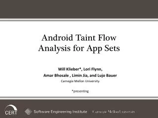 Android Taint Flow Analysis for App Sets