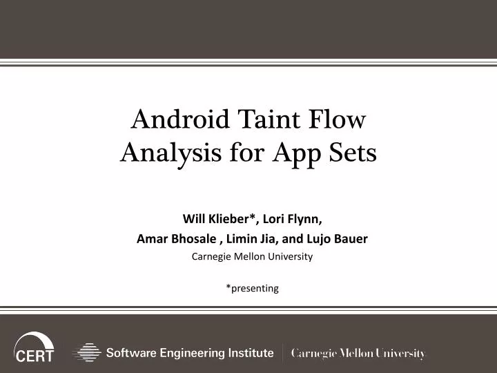 android taint flow analysis for app sets