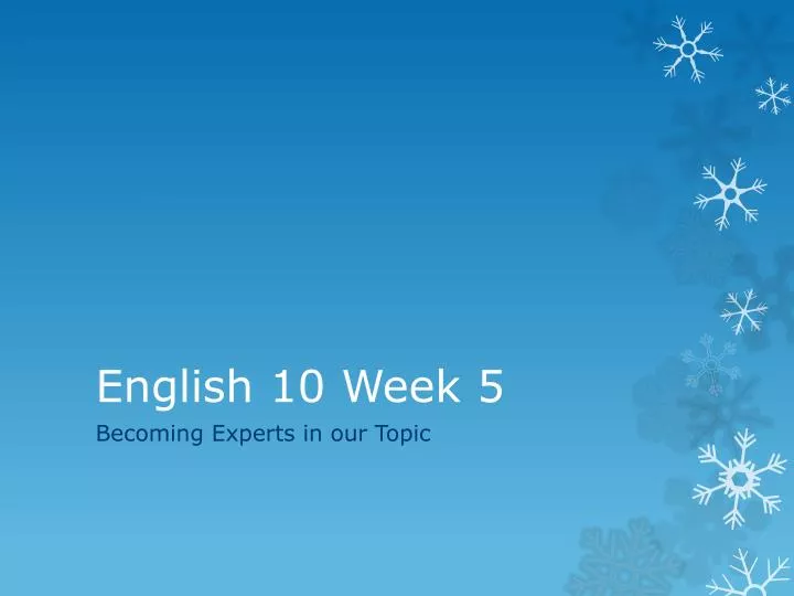 english 10 week 5