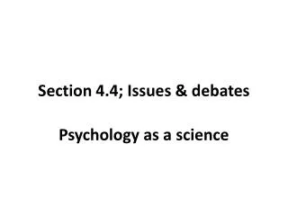 Section 4.4; Issues &amp; debates