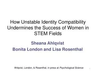 How Unstable Identity Compatibility Undermines the Success of Women in STEM Fields