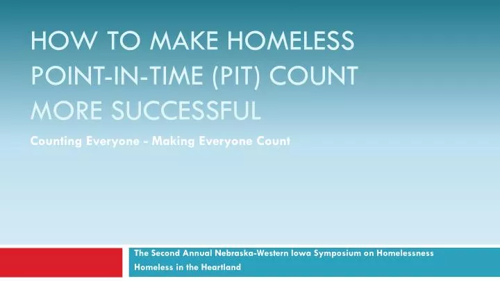 how to make homeless point in time pit count more successful