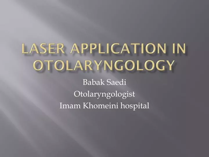 laser application in otolaryngology