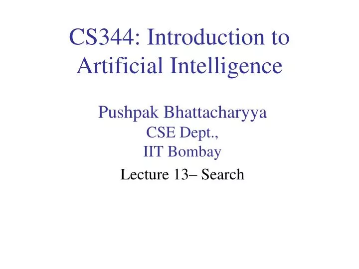 cs344 introduction to artificial intelligence