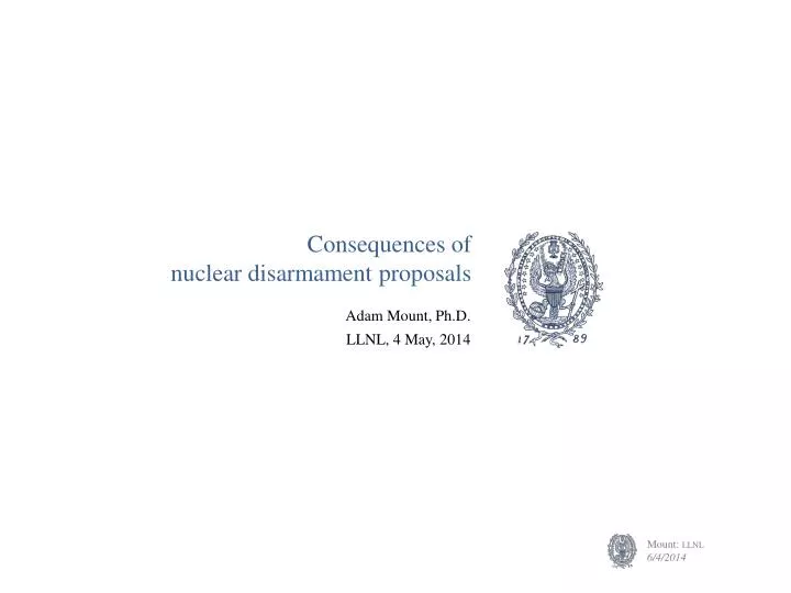 consequences of nuclear disarmament proposals