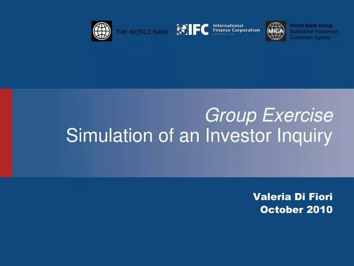 group exercise simulation of an investor inquiry
