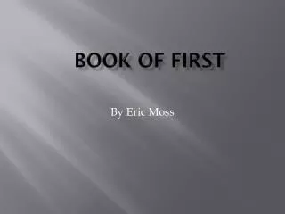 Book Of First