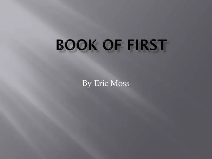book of first