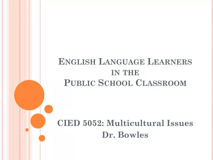 english language learners in the public school classroom