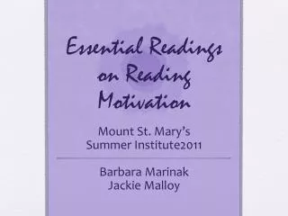 Essential Readings on Reading Motivation