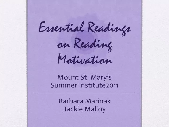 essential readings on reading motivation