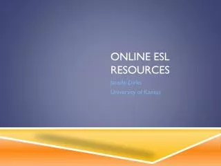 Online ESL Resources