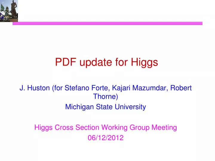 pdf update for higgs
