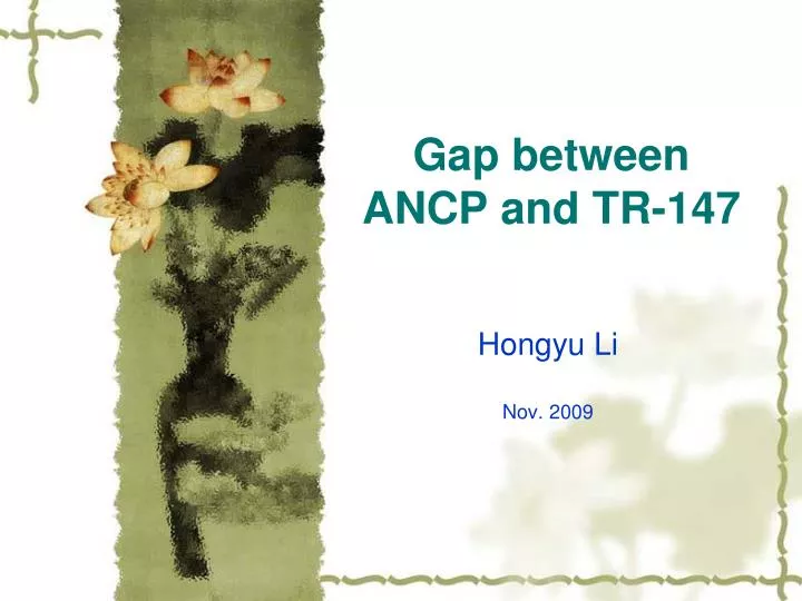 gap between ancp and tr 147