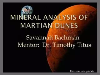 Mineral Analysis of Martian Dunes