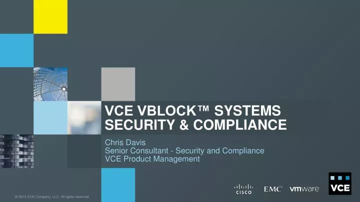 vce vblock systems security compliance