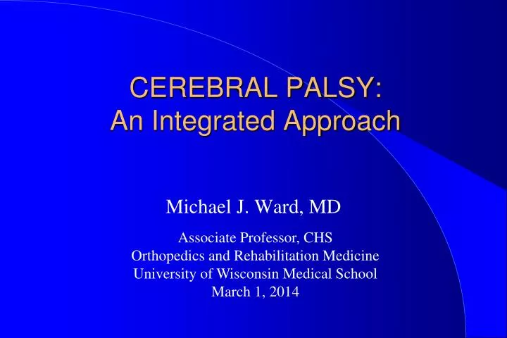 cerebral palsy an integrated approach