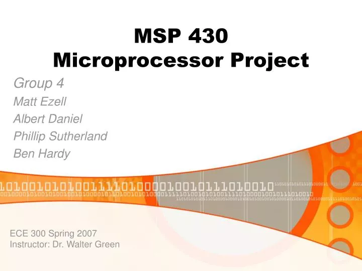 msp 430 microprocessor project