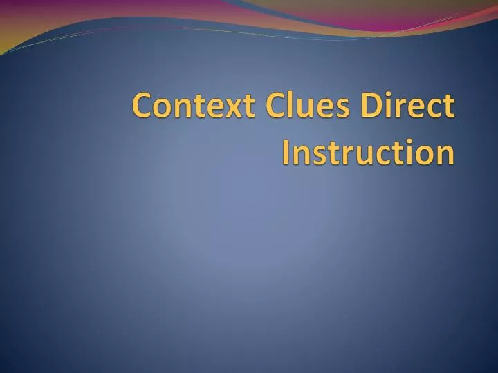 context clues direct instruction