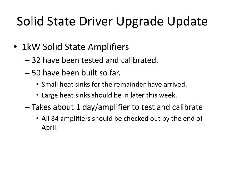 solid state driver upgrade update