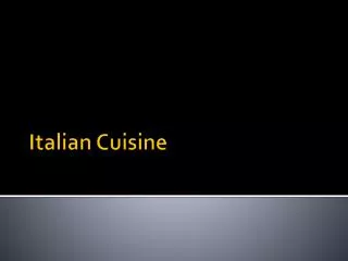 Italian Cuisine