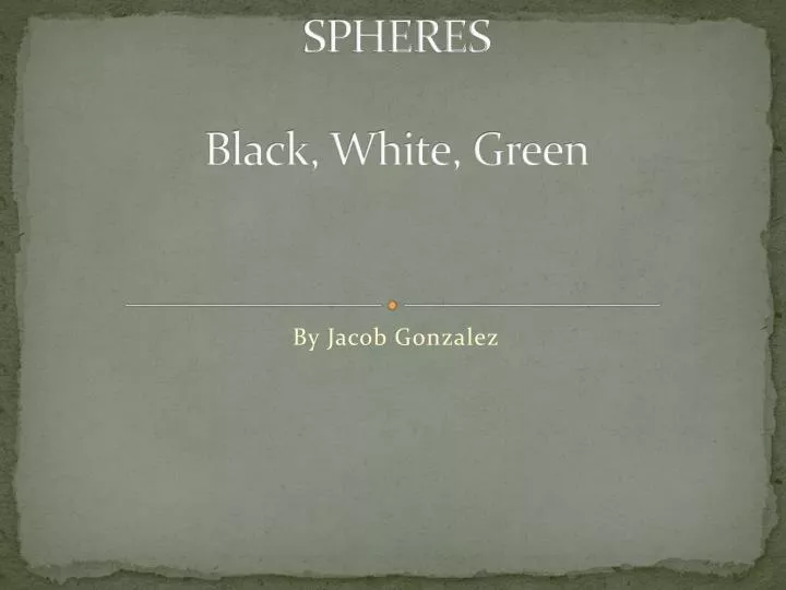 spheres black white green